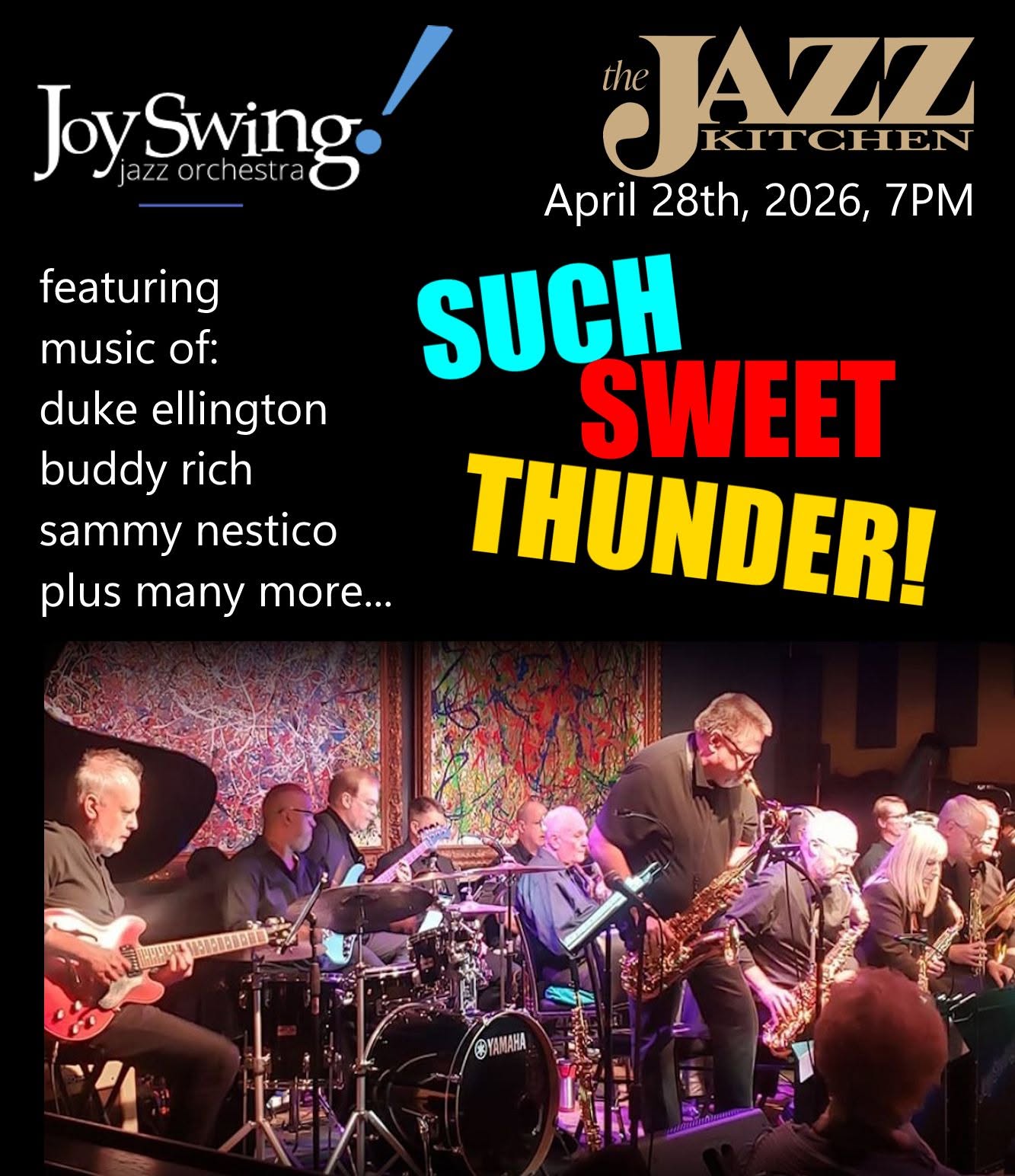 JoySwing Jazz Orchestra April 28th Jazz Kitchen event poster