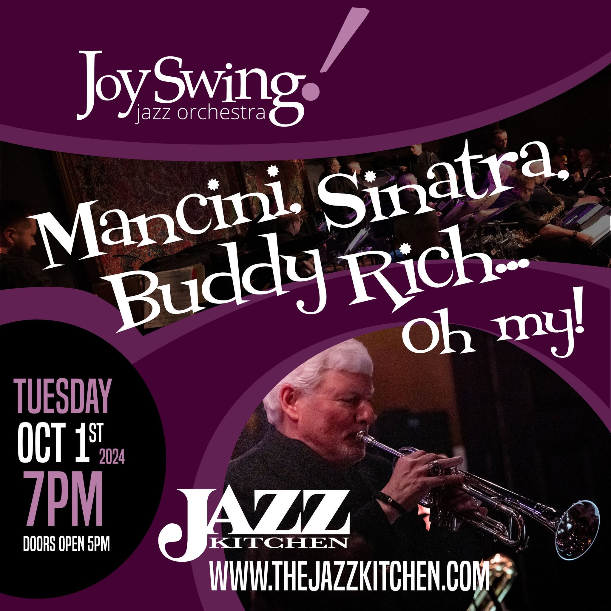 JoySwing Jazz Orchestra October 1st 2024 Jazz Kitchen concert flyer
