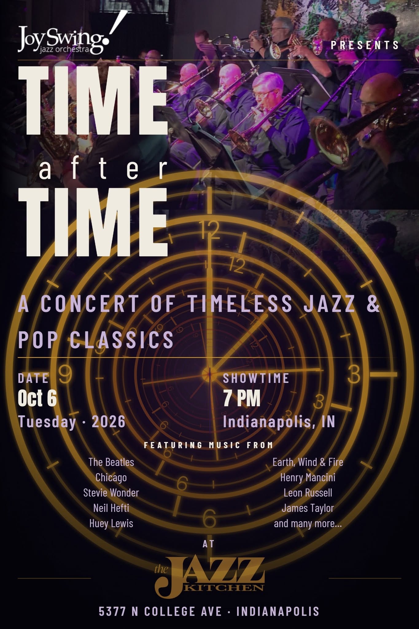 JoySwing Jazz Orchestra Time After Time concert poster